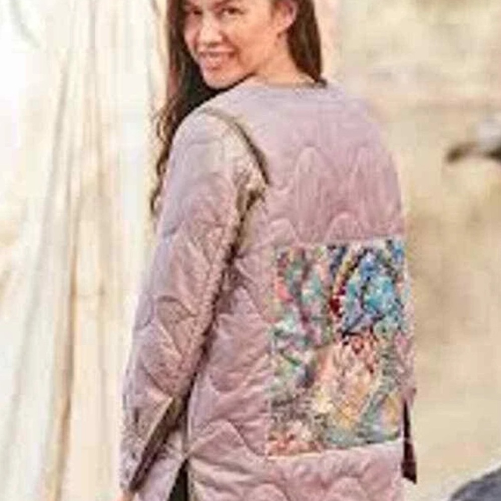 Sundance Avila Dusty Pink with Embroidery Quilted Jacket